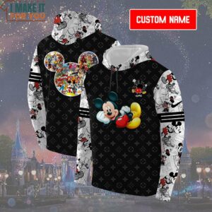 Disney Mickey Mouse Custom Name Unisex Pullover Hoodie, Cartoon Lovers Gift