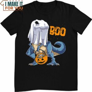 BOO Dinosaur T Rex Ghost Pumpkin Costume Funny Halloween T-Shirt, Cute Halloween Gift