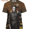 Horror Movie Michael Myers And Sam T Shirt, Halloween Horror Costumes