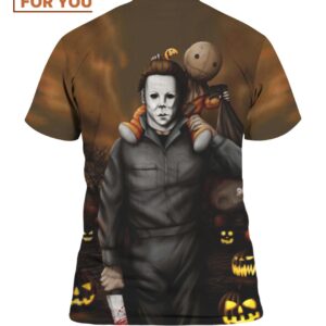 Horror Movie Michael Myers And Sam T Shirt Halloween Horror Costumes 2