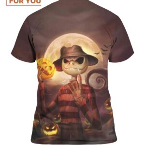 Jack Skellington x Ghost Rider T Shirt Horror Themed T Shirts 2