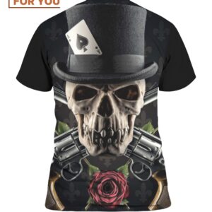 Skulls Roses Hat Black T Shirt Macabre Halloween T Shirts 2