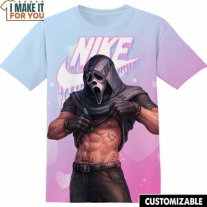 Funny Ghostface Muscle Horror Movie Nike Shirt, Horror Theme Costumes
