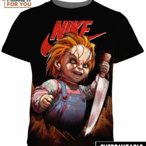 Funny Killer Doll Horror Movie Nike Shirt, Halloween Gift For Chucky Fan