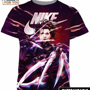 Halloween Edward Scissorhands Nike Shirt, Spooky Halloween Apparel
