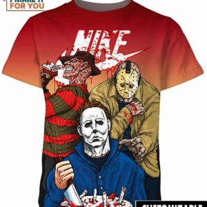 Halloween Top Killers Jason Voorhees Michael Myers Freddy Nike Shirt, Halloween Horror Costumes