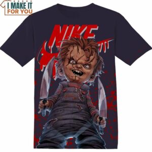 Horror Movie Laughing Chucky Nike Shirt, Terrifying Outfit Ideas