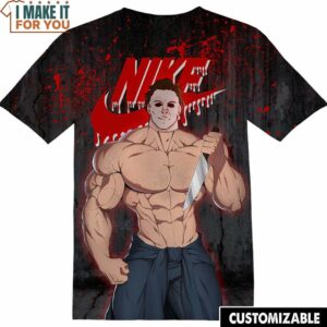 Michael Myer Funny Muscle Nike Shirt, Horror Movie Halloween Costumes