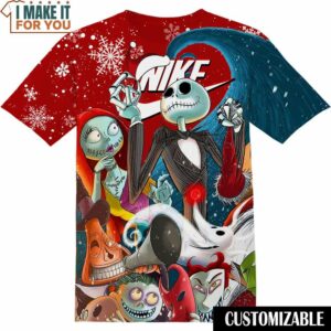 Xmas Christmas Halloween Jack Sally The Nightmare Before Christmas Nike Shirt