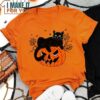 Black Cat Pumpkin Shirt, Black Cat Halloween Shirt, Cute Halloween Gift