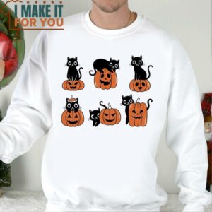 Black Cat On Pumpkin Shirt Shirt For Fall Black Cat T shirt Halloween Black Cat Design 4