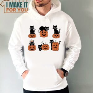 Black Cat On Pumpkin Shirt Shirt For Fall Black Cat T shirt Halloween Black Cat Design 5