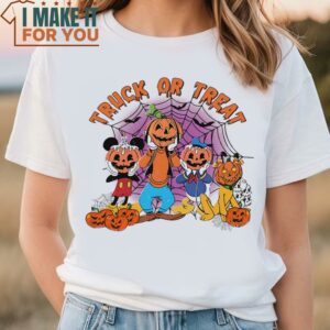 Disney Mickey And Friends Trick Or Treat Pumpkin Halloween Costume Shirt Disneyland Family Holiday Gift 3