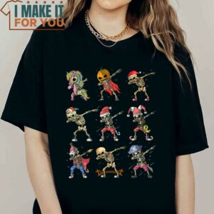 Halloween Dabbing Unicorn Skeleton Kids T Shirt Cute Halloween Gift 2