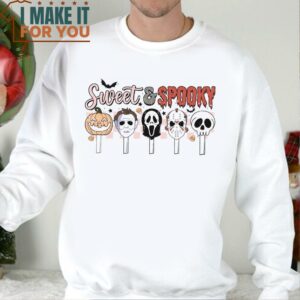 Sweet And Spooky Shirt Horror Movie Characters Skull Shirt Cute Halloween Gift 3