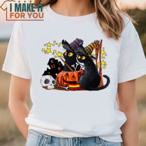 Cool Halloween Cat Shirt Cat Lover Tshirt Cute Halloween Presents 2