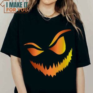 Halloween Pumpkin Face Creepy Scary Jack O Lantern T Shirt Cute Halloween Presents 2