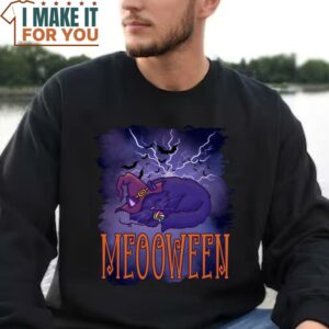 Night Blue Cat Meooween Halloween T Shirt Cute Halloween Presents 3
