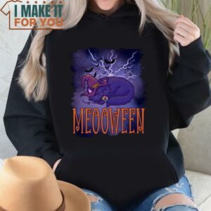 Night Blue Cat Meooween Halloween T Shirt Cute Halloween Presents 4