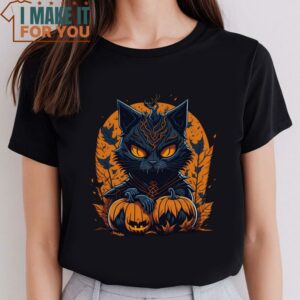 Scary Cat Halloween T Shirt Pumkin Halloween Shirt Vintage Halloween Shirt 2