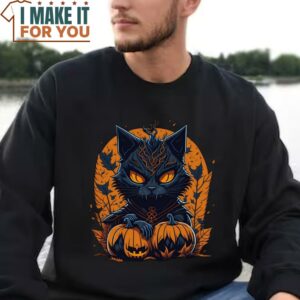 Scary Cat Halloween T Shirt Pumkin Halloween Shirt Vintage Halloween Shirt 3