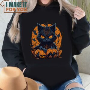 Scary Cat Halloween T Shirt Pumkin Halloween Shirt Vintage Halloween Shirt 4