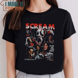 Scream Vintage Halloween T Shirt Ghostface Shirts Horror Movie Tee Halloween Shirt 2