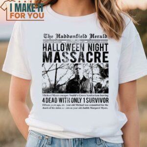 The Haddonfield Herald From Halloween T shirt 3