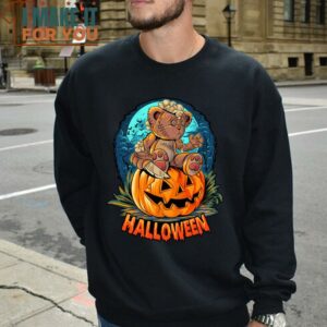 Killer Teddy Bear Halloween Jack o lantern T Shirt 3