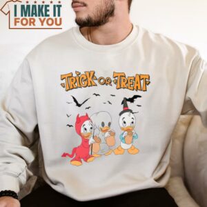 Trick Or Treat Huey Dewey Louie Witch Hazel Shirt Vintage Disney Duck Tales Halloween Pumpkin Shirt 3