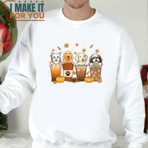 Custom Dog Fall Shirt Halloween Shirt Custom Dog Tee Dog Lover Tee Coffee Lover Tee Pumpkin Spice Tee 4