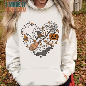 Love Halloween T shirt Cute Love Halloween Shirt Halloween Doodles Shirt Hand Drawn Halloween Shirt 5