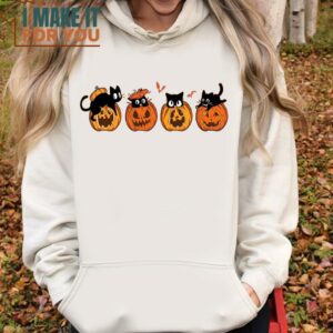 Cute Black Cat And Pumpkin Shirt Adorable Halloween Shirt Halloween Sweatshirt Cat Halloween Shirts Pumpkin Shirt 5
