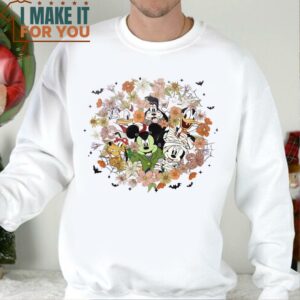 Mickey And Friends Halloween Floral Retro Shirt Whimsical Halloween Gift 2