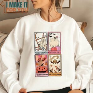 Retro Halloween Ghost Tarot Card Shirt Retro Western Shirt Sweet Halloween Gift 2