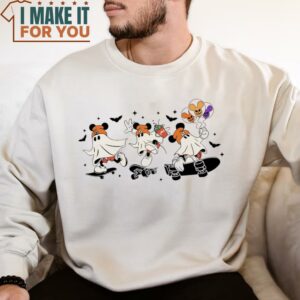 Disney Mouse Ghost Skateboarding Shirts Sweet Halloween Gift 2