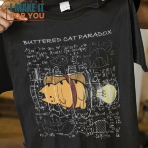 Buttered Cat Paradox Cat T-Shirt, Best Gifts for Halloween Lovers