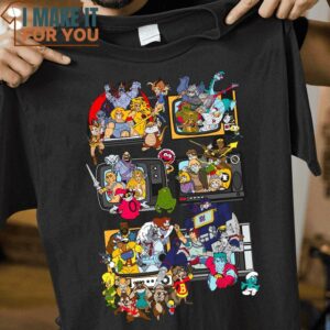 Saturday Morning Cartoon Characters T-Shirt, Best Gifts for Halloween Lovers