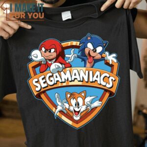 Segamaniacs Animaniacs Knuckles Sonic and Tails Mashup T-Shirt, Best Gifts for Halloween Lovers