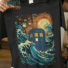 Starry Wave Blue Box The Starry Night Doctor Who Mashup T-Shirt, Best Gifts for Halloween Lovers