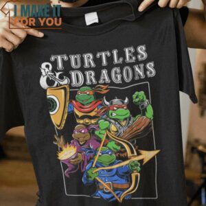 Turtles & Dragons Dungeons & Dragons Teenage Mutant Ninja Turtles Mashup T-Shirt, Best Gifts for Halloween Lovers
