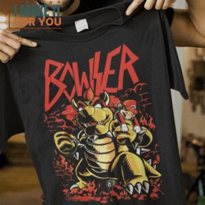 Bowser Slay Super Mario T-Shirt, Funny Halloween Graphic Tees for Men