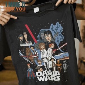 Daria Wars Daria Star Wars Mashup T-Shirt, Funny Halloween Graphic Tees for Men