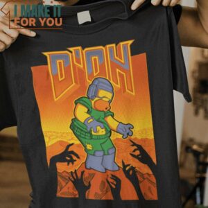 D’OH DOOM Homer Simpson The Simpsons Mashup T-Shirt, Funny Halloween Graphic Tees for Men
