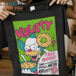 Krusty-O’s Cereal The Simpsons T-Shirt, Funny Halloween Graphic Tees for Men