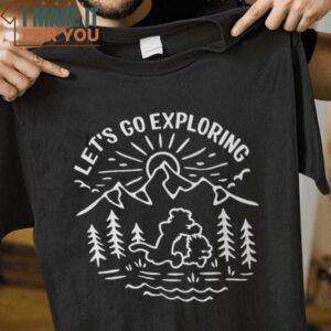 Let’s Go Exploring Calvin and Hobbes T-Shirt, Funny Halloween Graphic Tees for Men