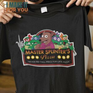 Master Splinter Pizza Teenage Mutant Ninja Turtles T-Shirt, Funny Halloween Graphic Tees for Men