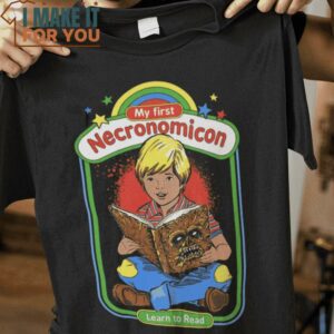 My First Necronomicon Evil Dead T-Shirt, Funny Halloween Graphic Tees for Men