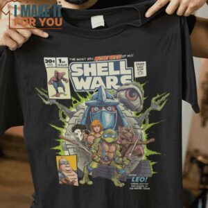 Shell Wars Star Wars Teenage Mutant Ninja Turtles Mashup T-Shirt, Funny Halloween Graphic Tees for Men