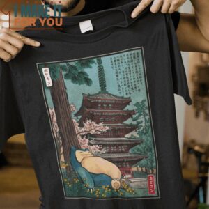 Sleep In Japan Snorlax Pokemon T-Shirt, Funny Halloween Graphic Tees for Men